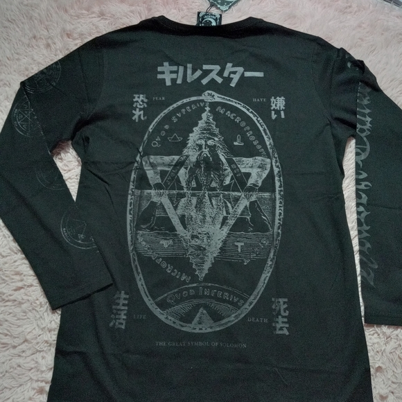 Killstar nwt long sleeve gothic tee! occult pentagram subtle design - Picture 13 of 13